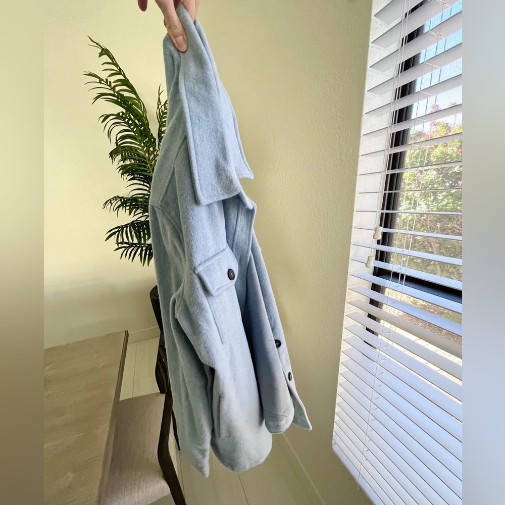 NWOT- THREAD & SUPPLY- Shirt Jacket in sky blue size L - Picture 8 of 10